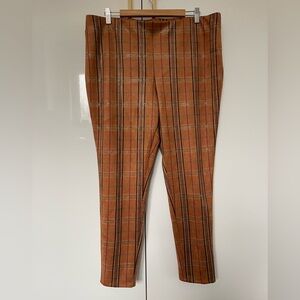 Plaid  fax suede leggings size XL